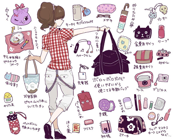 what's in your bag - illustrations